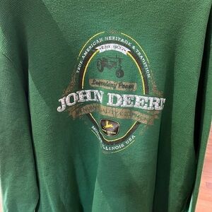 John Deere Green Long Sleeve Shirt XL Agriculture Theme